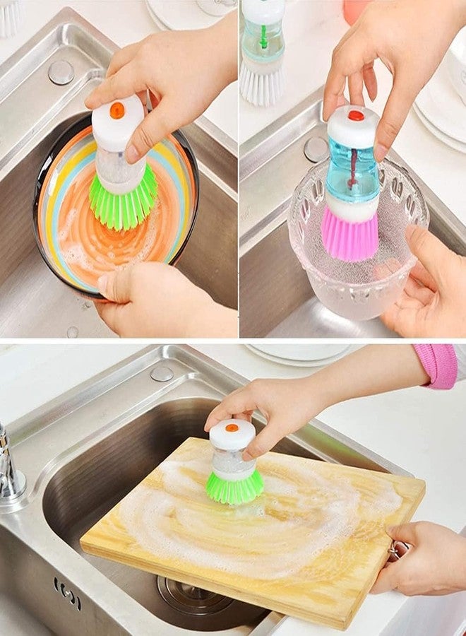 JERN Kitchen Utilities and Dish/Washbasin Plastic Cleaning Brush with Liquid Soap Dispenser - Dish Cleaner Utensils Brush (1) - Image 5